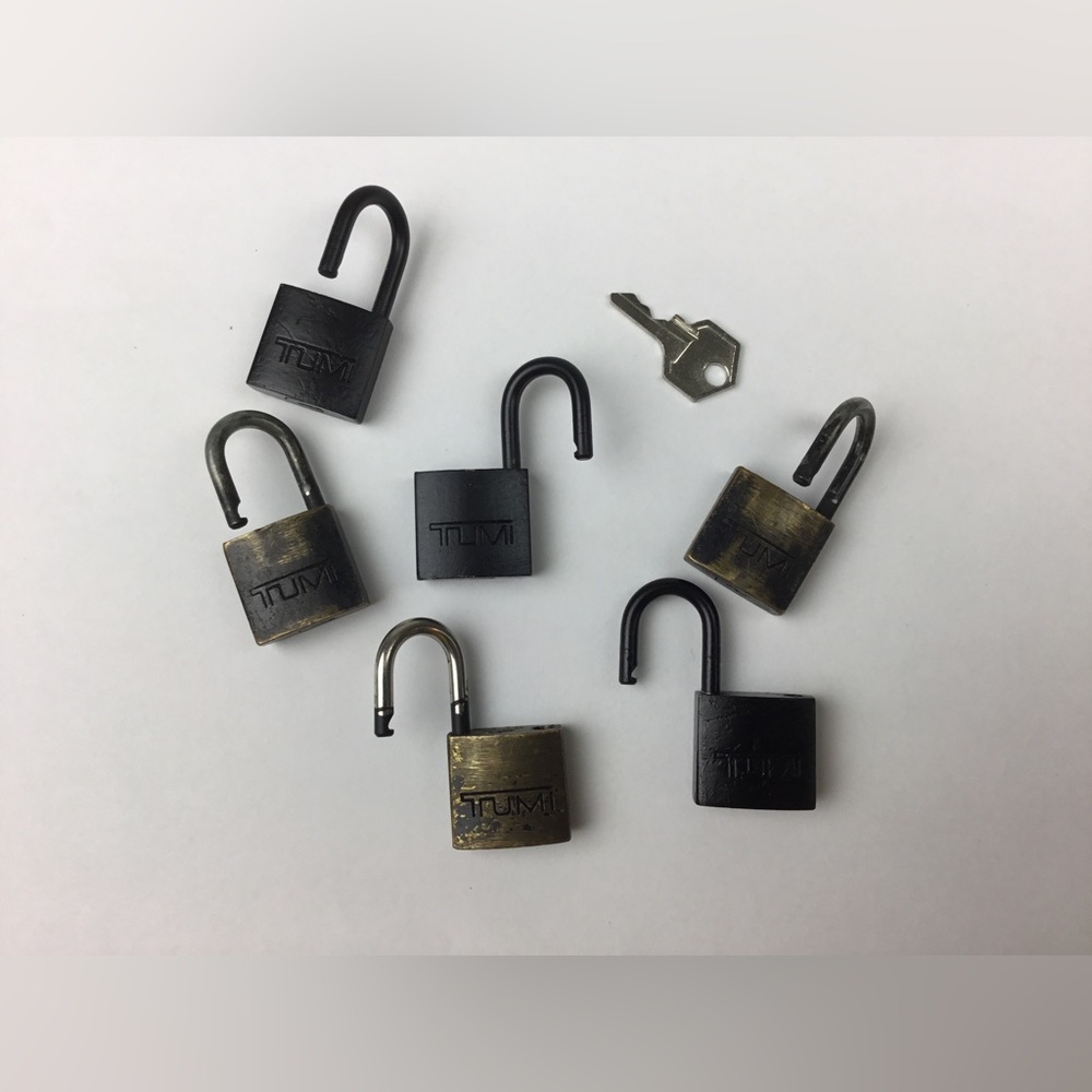 TUMI Metal Luggage Key Lock TSA Compliant - Set of 6 Locks Plus Key